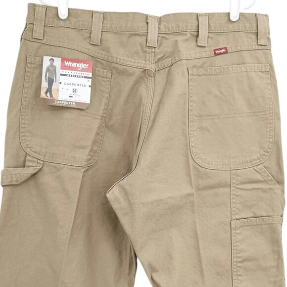 Wrangler Men's Heritage Low Stretch Relaxed Tan Carpenter Pants Size 38x32 NWT - Picture 4 of 11